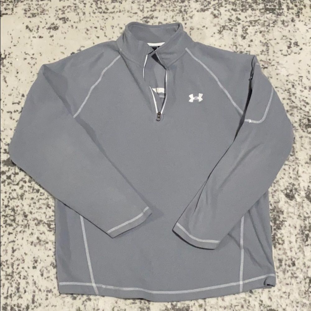 Under‎ Armour pull over quarter zip  fleece size L grey EUC